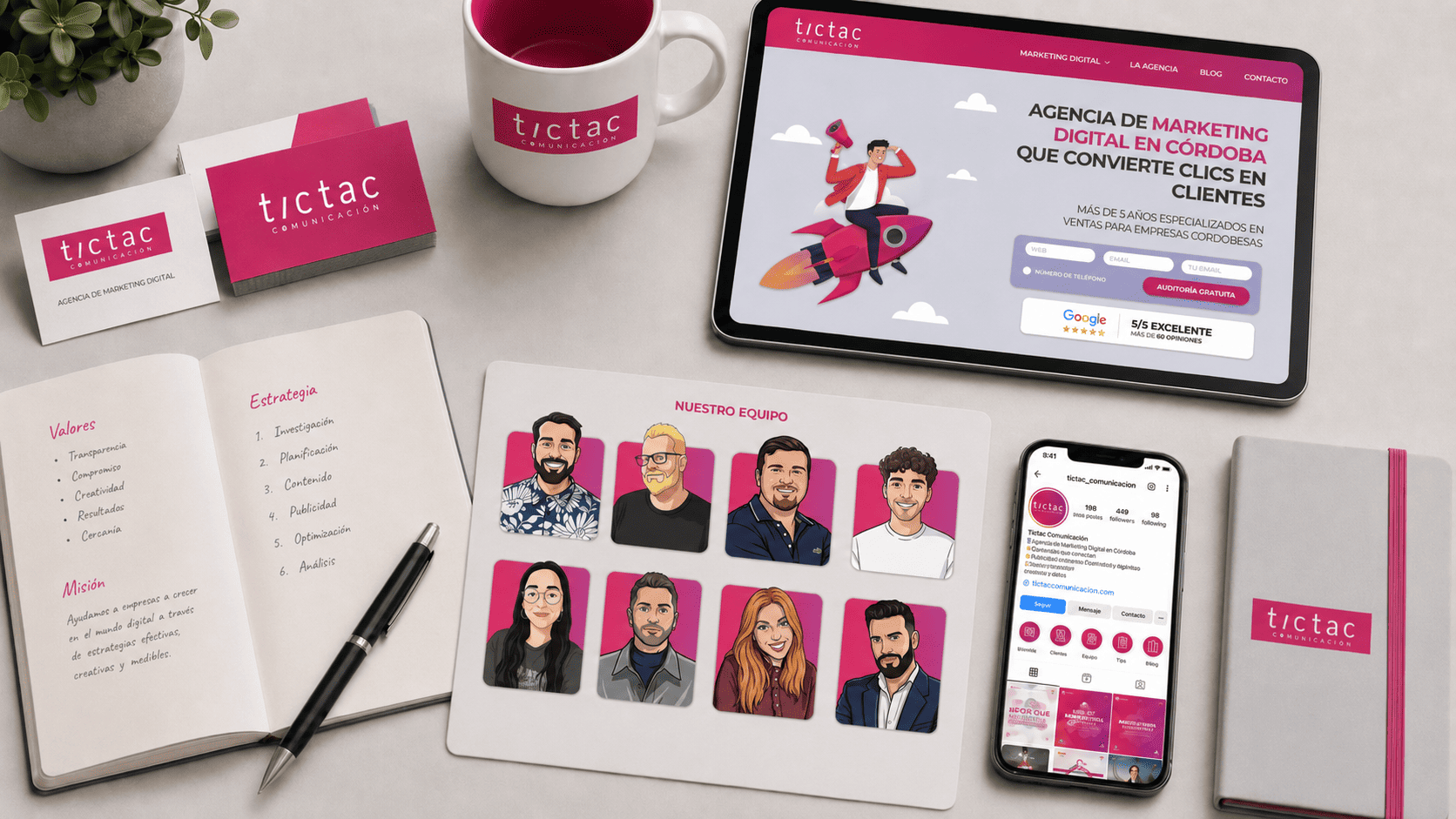 Identidad de marca y branding de TicTac Comunicación