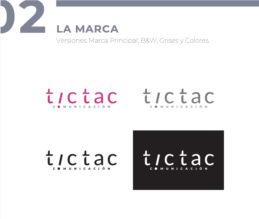 Variaciones del logo de TicTac
